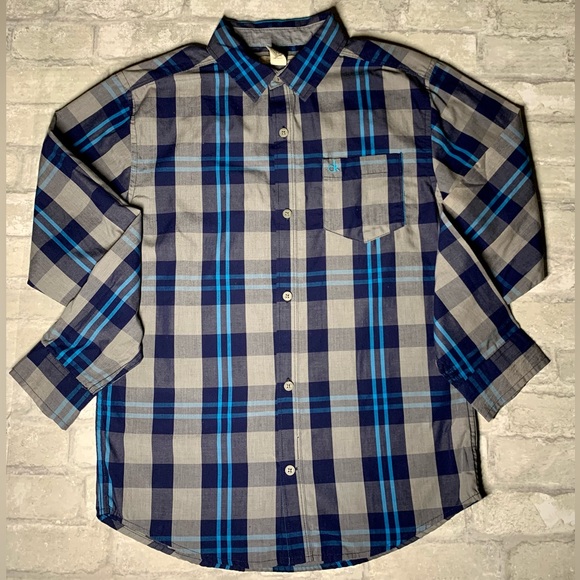 CALVIN KLEIN JEANS: Boys Long Sleeve Button Up Shirt - Picture 3 of 8